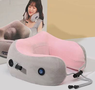 U型按摩枕 粉色  (贈品)